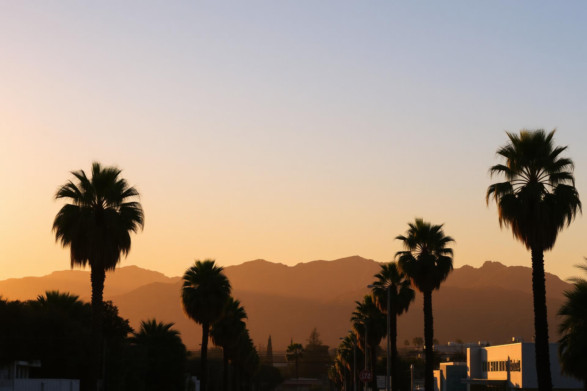Glendale California sunset over the San Gabriel mountains